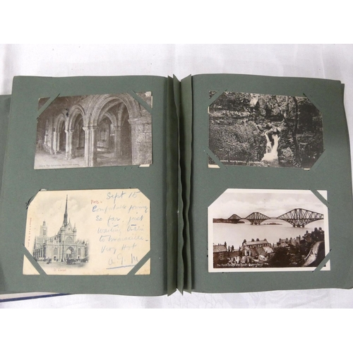 463 - Vintage postcard album mainly Scottish scenes