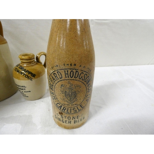 481 - Various vintage stoneware bottles including Richard Hodgson, Carlisle bottles.