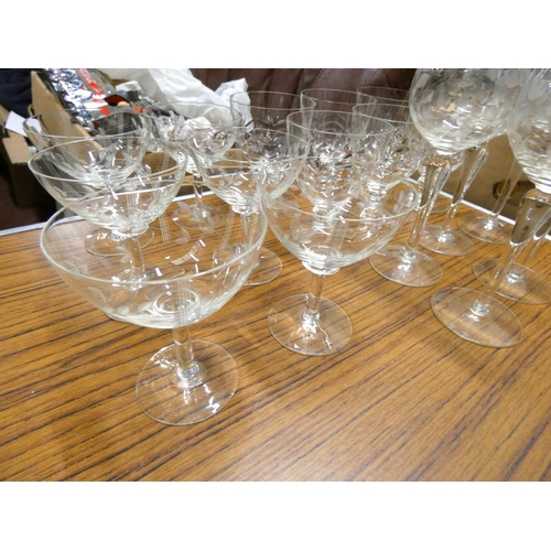 484 - Large box of modern glassware