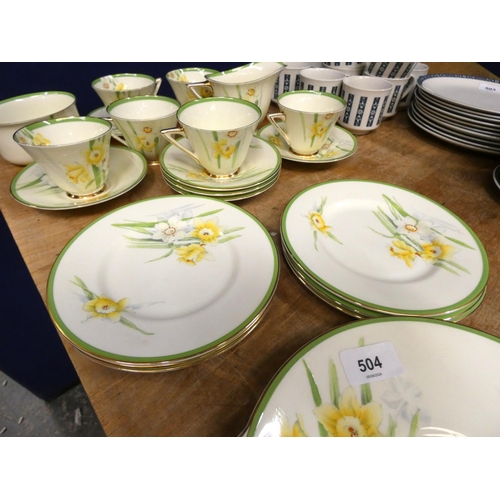 504 - Art Deco Royal Doulton 'Daffodil' teaset.