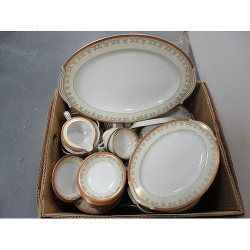 132 - Two boxes of dinnerwares, mainly Noritake and Biltons.