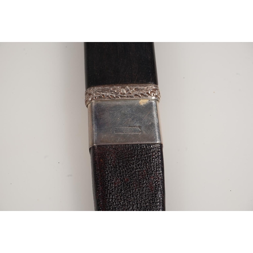 1671 - Edwardian Scottish hallmarked silver mounted dirk by R & H B Kirkwood of Thistle Street Edinburg... 