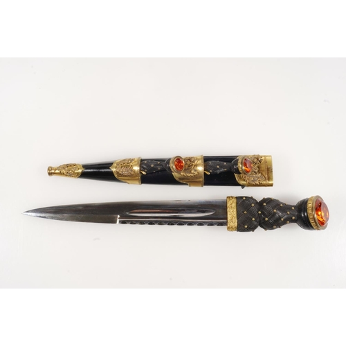 1672 - Early 20th century Scottish gilt metal mounted dirk with Black Watch Royal Highlanders insignia by R... 