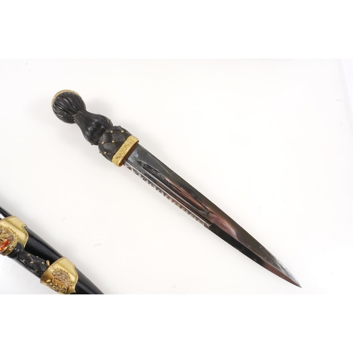 1672 - Early 20th century Scottish gilt metal mounted dirk with Black Watch Royal Highlanders insignia by R... 