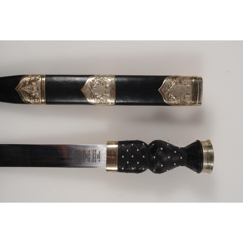 1673 - Early 20th century Scottish pipers dirk having white metal mounts, the blade by Wilkinson Sword, sta... 