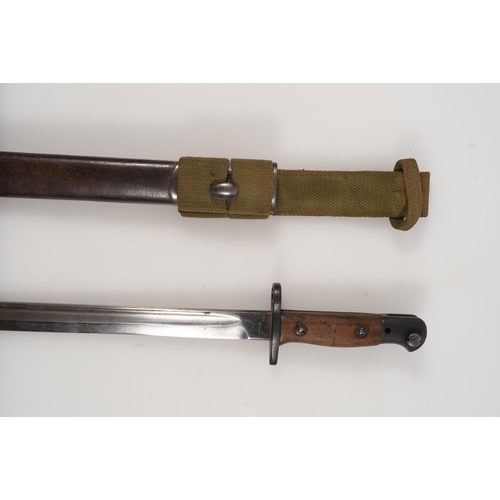 1691 - British 1907 pattern sword bayonet, the blade ricasso stampes '1907 EFD 9 10' for September 1910, th... 