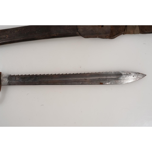 1694 - German S98/05 pattern bayonet with saw back blade, the ricasso marked 'ERFURT' having hatched wood g... 