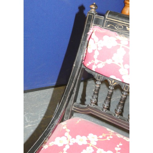 195 - Victorian ebonised nursing chair.