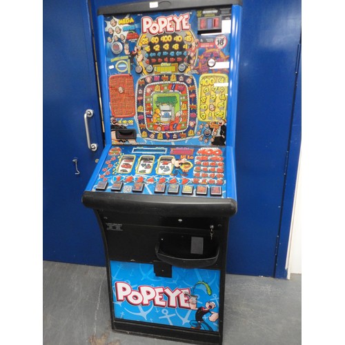 262 - Popeye fruit machine, Takes old 50 pences and £1 coins.