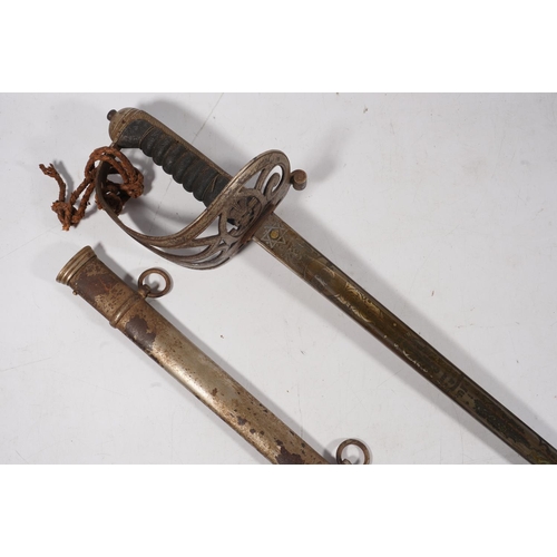 1683 - Rare Edward VII Scottish military sword of the 1st Roxburgh & Selkirkshire Rifle Volunteers, the... 