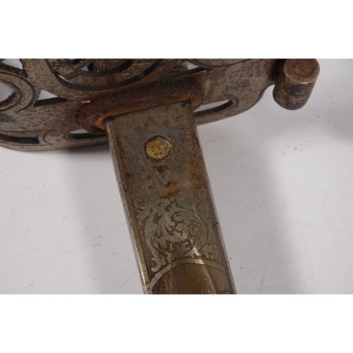 1683 - Rare Edward VII Scottish military sword of the 1st Roxburgh & Selkirkshire Rifle Volunteers, the... 