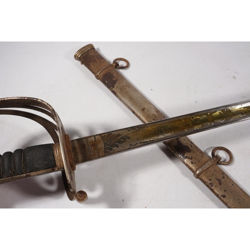 1683 - Rare Edward VII Scottish military sword of the 1st Roxburgh & Selkirkshire Rifle Volunteers, the... 