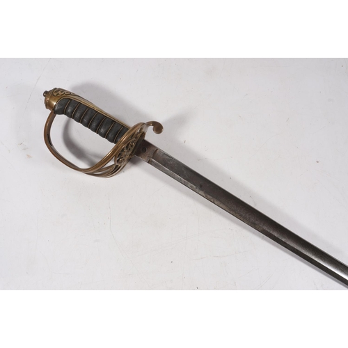 1687 - English military sword of the 1st Volunteer Battalion Royal Berkshire Regiment, the etched fullered ... 