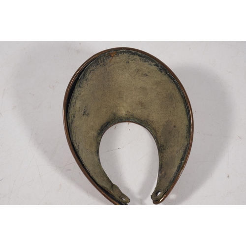 1730 - Georgian brass gorget with incised crowned GR cypher.