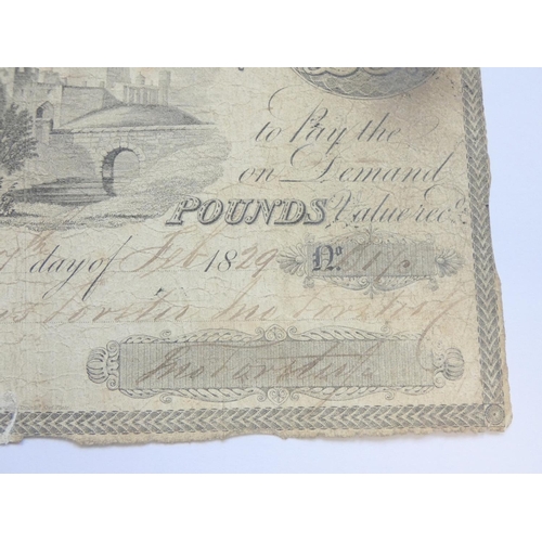 280 - English Provincial Banknote. Carlisle Old Bank, for Thos Forster, Jno Forster & Co., £5, 7th Feb... 