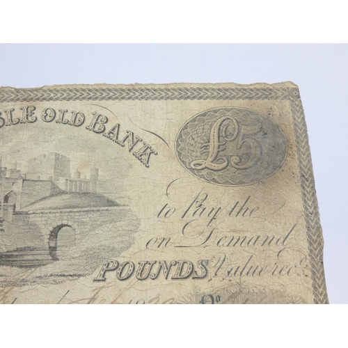 280 - English Provincial Banknote. Carlisle Old Bank, for Thos Forster, Jno Forster & Co., £5, 7th Feb... 