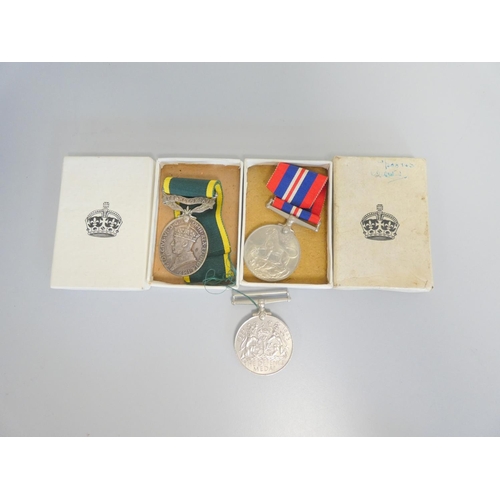 309 - George VI Territorial Efficiency Medal awarded to SJT W.K Johnson R.A 1477026, a 1939-1945 Medal, De... 