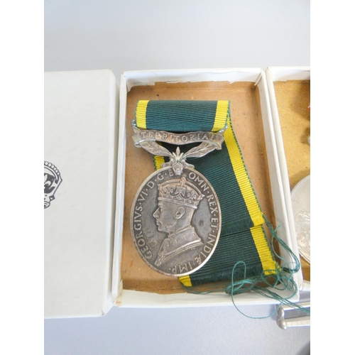 309 - George VI Territorial Efficiency Medal awarded to SJT W.K Johnson R.A 1477026, a 1939-1945 Medal, De... 