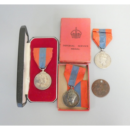 311 - Imperial Service Medal group to include a George VI boxed example awarded to Alfred John Yeates Airc... 