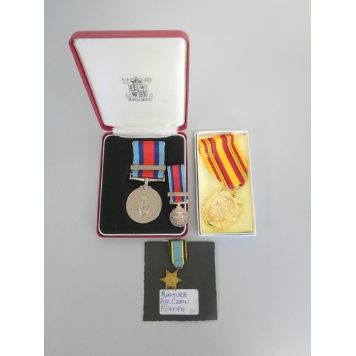 319 - Medal group to include a 1944 Normandy Campaign Medal no 10169 and miniature, a miniature Air Crew E... 