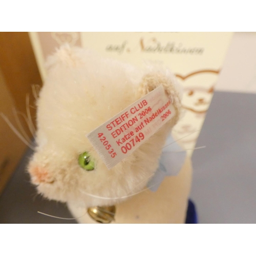 70 - Steiff. Two collectable models to include a Replica Teddy Bear 1953, 2003, white tag 408489, in whit... 