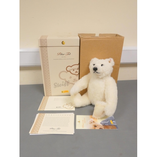 73 - Steiff. Polar Ted, 2005, white tag 661747, produced exclusively for UK and Ireland in white mohair w... 