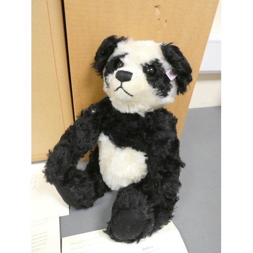 74 - Steiff. Panda Bear, 2003, white tag 661013, produced exclusively for UK and Ireland in black and whi... 