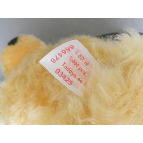 78 - Steiff. Harley Davidson Anniversary Bear 1903-2003, 2002, white tag 666476, in beige mohair with lea... 