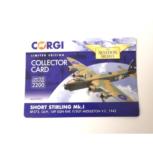 92 - Corgi Aviation Archive. Limited edition 1:72 scale Short Stirling MKI diecast model aircraft, BF.372... 