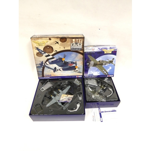 94 - Corgi Aviation Archive. Two limited edition 1:72 scale boxed aeroplane sets to include D-Day 75th An... 