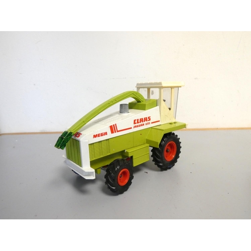 143 - Siku. Box of die-cast model tractors and farm implements to include a Claas Jaguar 695 3854, a  Claa... 