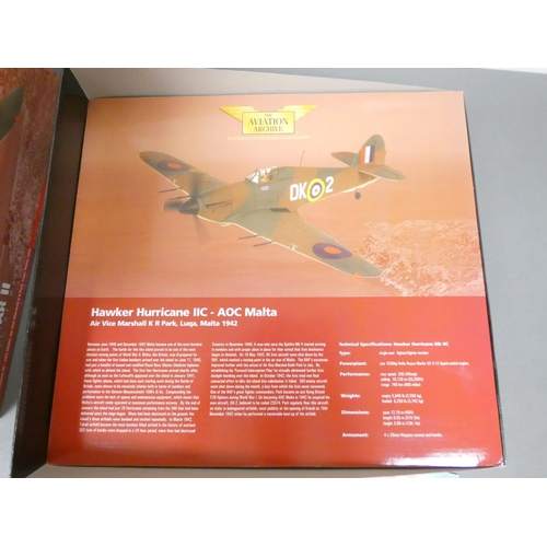 96 - Corgi Aviation Archive. Limited edition 1:32 scale Hawker Hurricane IIC AOC Malta 1942 diecast model... 