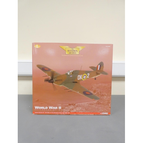 96 - Corgi Aviation Archive. Limited edition 1:32 scale Hawker Hurricane IIC AOC Malta 1942 diecast model... 