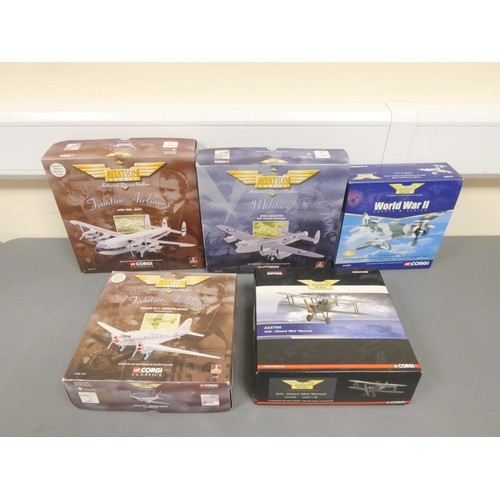 99 - Corgi Aviation Archive. Group of die-cast model aeroplanes to include a 1:48 scale Se5a Edward ''Mic... 