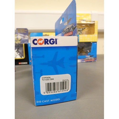 100 - Corgi. Group of boxed model aeroplanes to include a Tornado GR4 CS90606, Vulcan XH558 CS90567, B-1 B... 