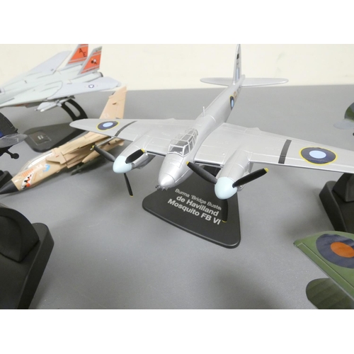 102 - Atlas Editions. Box of loose model aircraft many with stands to include a Supermarine Spitfire MKI, ... 