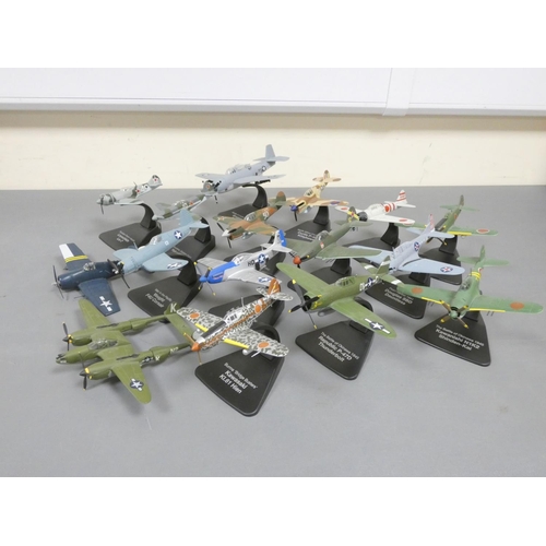 103 - Atlas Editions. Box of loose model aircraft most with stands to include Douglas SBD Dauntless, Musta... 