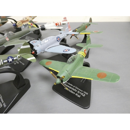 103 - Atlas Editions. Box of loose model aircraft most with stands to include Douglas SBD Dauntless, Musta... 