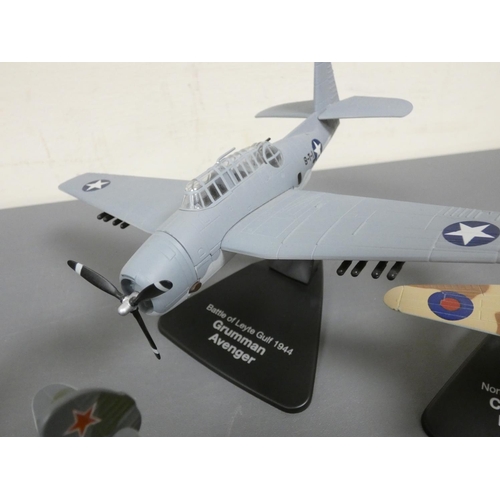 103 - Atlas Editions. Box of loose model aircraft most with stands to include Douglas SBD Dauntless, Musta... 