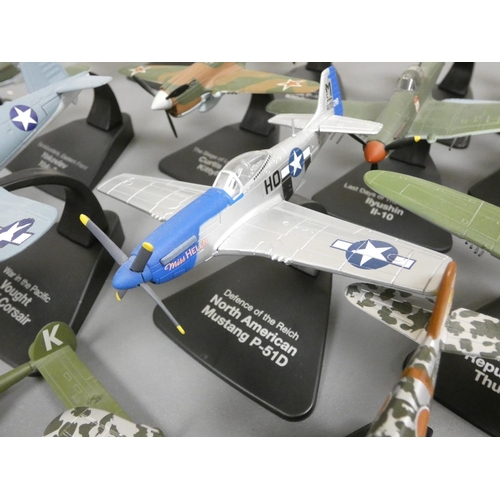 103 - Atlas Editions. Box of loose model aircraft most with stands to include Douglas SBD Dauntless, Musta... 