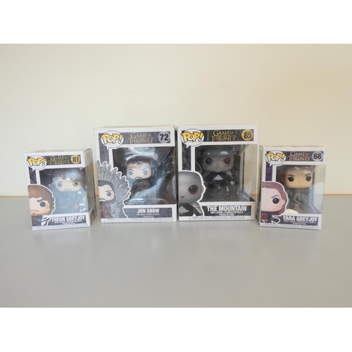 151 - Group of Funko Pop Game of Thrones bobblehead figures to include Jon Snow 72, The Mountain 85, Yara ... 