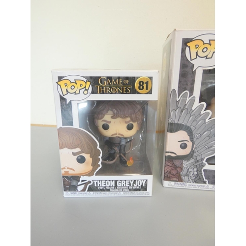 151 - Group of Funko Pop Game of Thrones bobblehead figures to include Jon Snow 72, The Mountain 85, Yara ... 