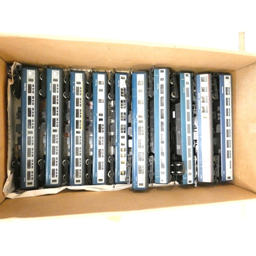 218 - Box of 00 gauge Intercity rolling stock carriages to include a BR 2nd Class MK3 coach R439-0020, and... 