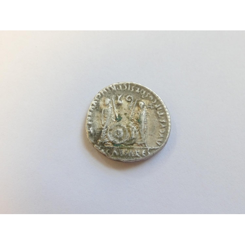 236 - Roman Imperial Coinage. Augustus AR Denarius Obv CAESAR AVGVSTVS DIVI F PATER PATRIAE around laureat... 