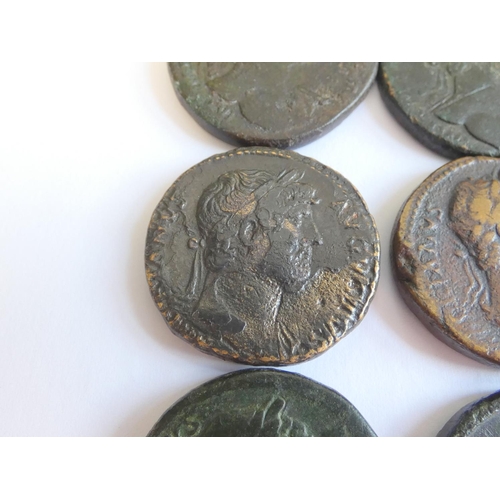 239 - Roman Imperial Coinage. Sestertii of Hadrian to include an example depicting Diana facing left holdi... 