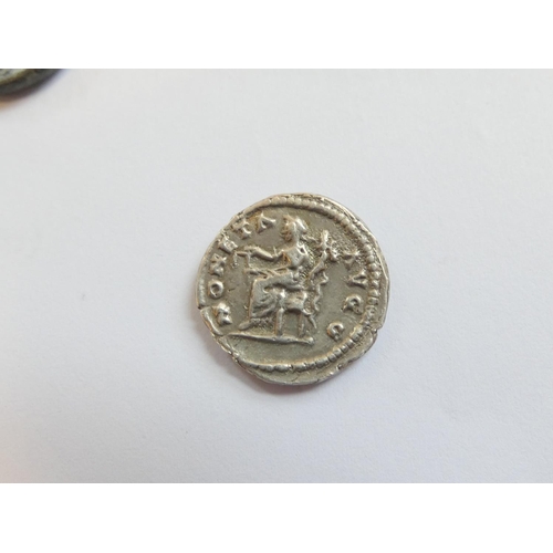 245 - Roman Imperial Coinage. Coin group comprising of a silver denarius of Septimus Severus, a Semis of H... 