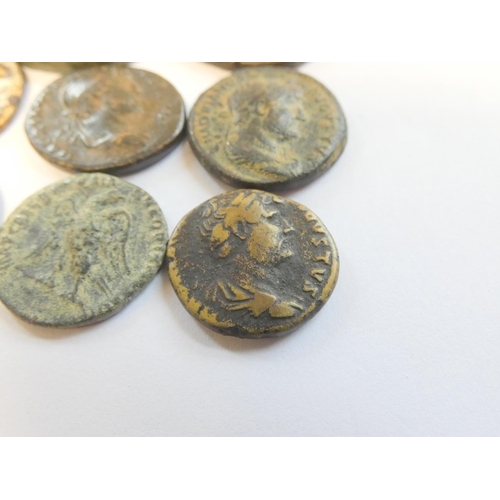 246 - Roman Imperial Coinage. Coin group comprising of a Quadrantius of Hadrian depicting an eagle facing ... 