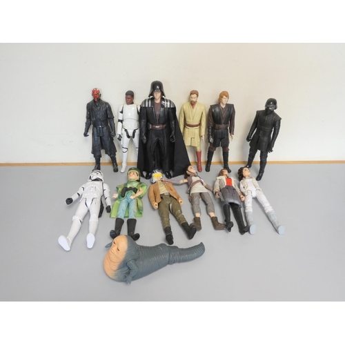 182 - Star Wars. Collection of contemporary 12'' figures many by Hasbro to include Darth Maul, Anakin Skyw... 