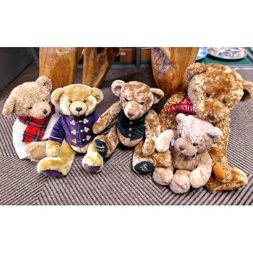 344 - Three Harrods teddy bears to include 1999, 2000, 2002 & two other teddy bears