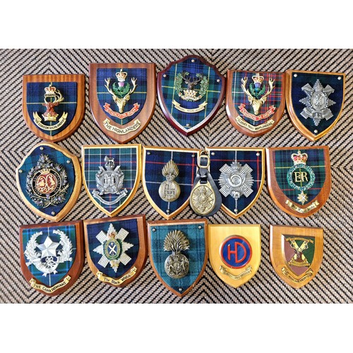 355 - Quantity of Scottish military crest wall plaques